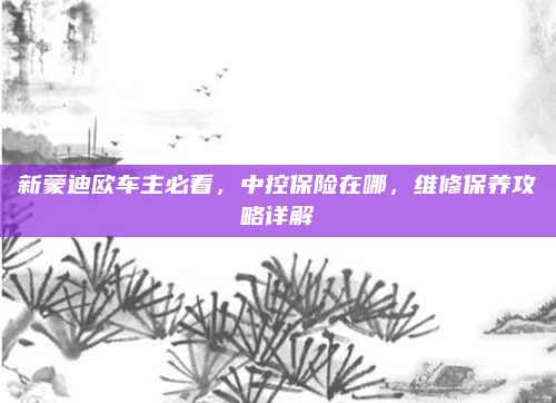 新蒙迪欧车主必看，中控保险在哪，维修保养攻略详解