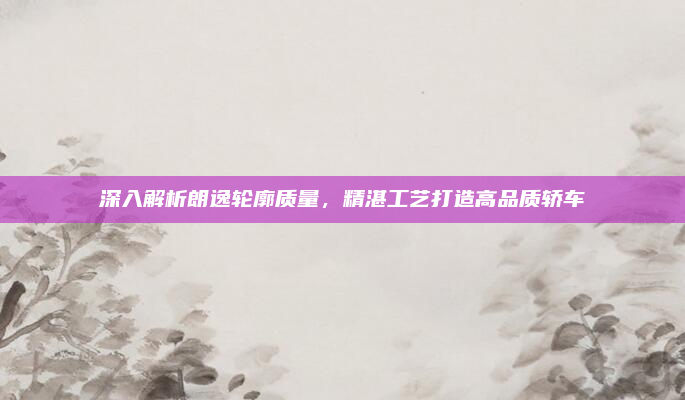 深入解析朗逸轮廓质量，精湛工艺打造高品质轿车