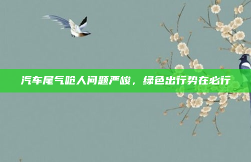 汽车尾气呛人问题严峻，绿色出行势在必行