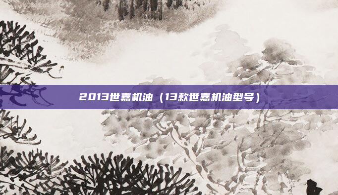2013世嘉机油（13款世嘉机油型号）