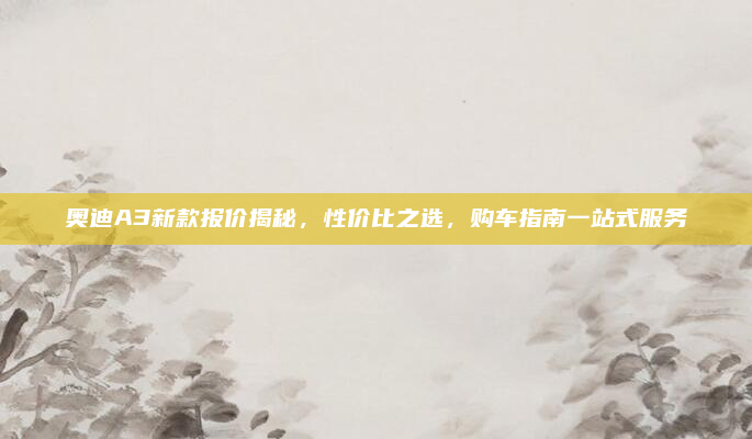 奥迪A3新款报价揭秘，性价比之选，购车指南一站式服务