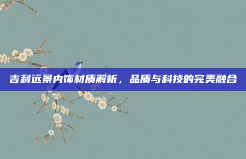 吉利远景内饰材质解析，品质与科技的完美融合