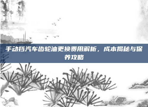 手动挡汽车齿轮油更换费用解析，成本揭秘与保养攻略
