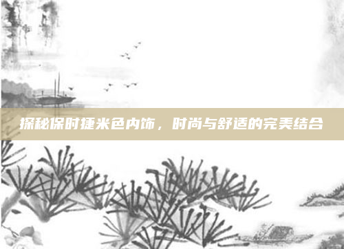 探秘保时捷米色内饰，时尚与舒适的完美结合