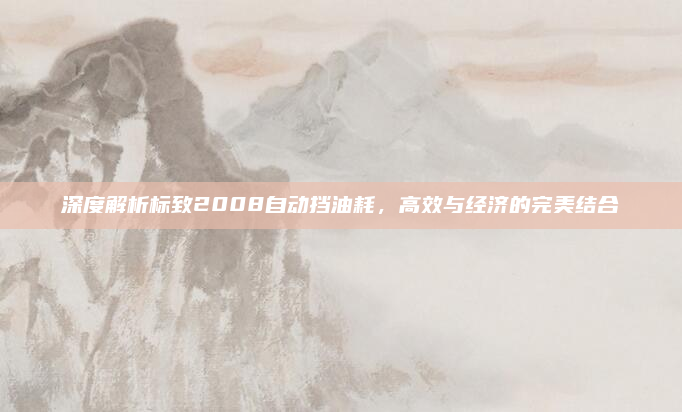 深度解析标致2008自动挡油耗，高效与经济的完美结合
