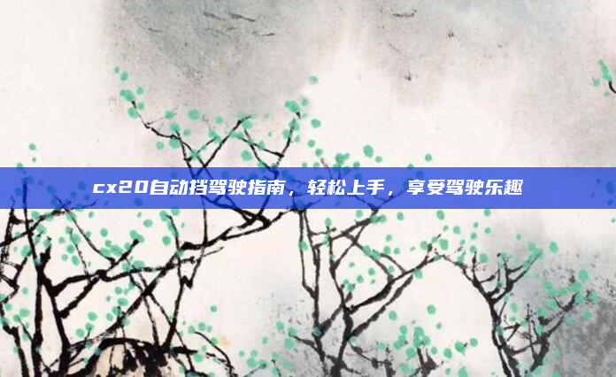 cx20自动挡驾驶指南，轻松上手，享受驾驶乐趣