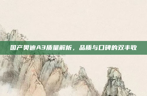 国产奥迪A3质量解析，品质与口碑的双丰收