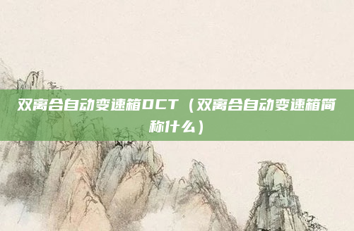 双离合自动变速箱DCT(双离合自动变速箱简称什么)