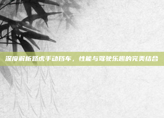 深度解析路虎手动挡车，性能与驾驶乐趣的完美结合