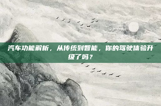 汽车功能解析，从传统到智能，你的驾驶体验升级了吗？