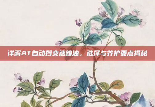 详解AT自动挡变速箱油,选择与养护要点揭秘