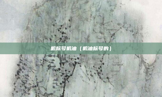 机标号机油（机油标号的）