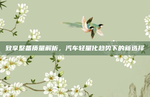 致享整备质量解析，汽车轻量化趋势下的新选择