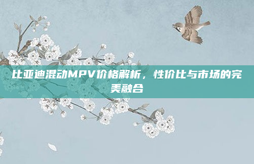比亚迪混动MPV价格解析，性价比与市场的完美融合