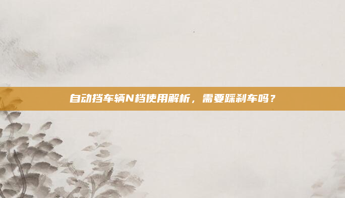 自动挡车辆N档使用解析，需要踩刹车吗？