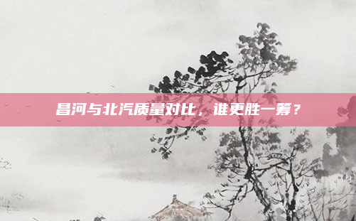 昌河与北汽质量对比,谁更胜一筹?