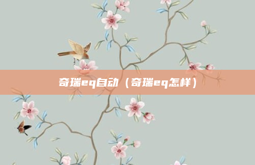 奇瑞eq自动(奇瑞eq怎样)