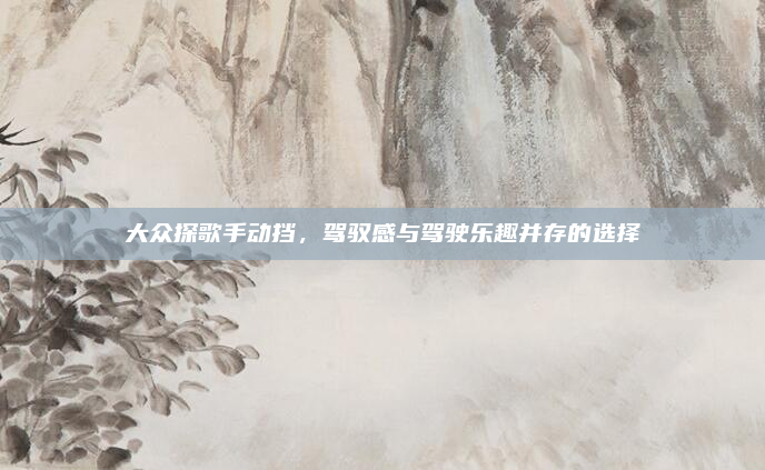 大众探歌手动挡，驾驭感与驾驶乐趣并存的选择