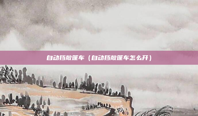 自动挡敞篷车(自动挡敞篷车怎么开)