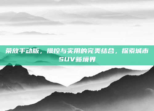 荣放手动版，操控与实用的完美结合，探索城市SUV新境界