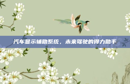 汽车显示辅助系统，未来驾驶的得力助手
