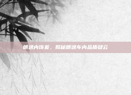 朗逸内饰差，揭秘朗逸车内品质疑云