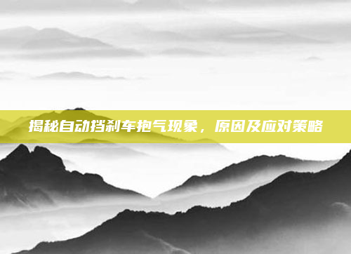 揭秘自动挡刹车抱气现象，原因及应对策略