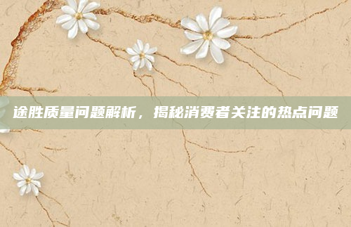 途胜质量问题解析，揭秘消费者关注的热点问题