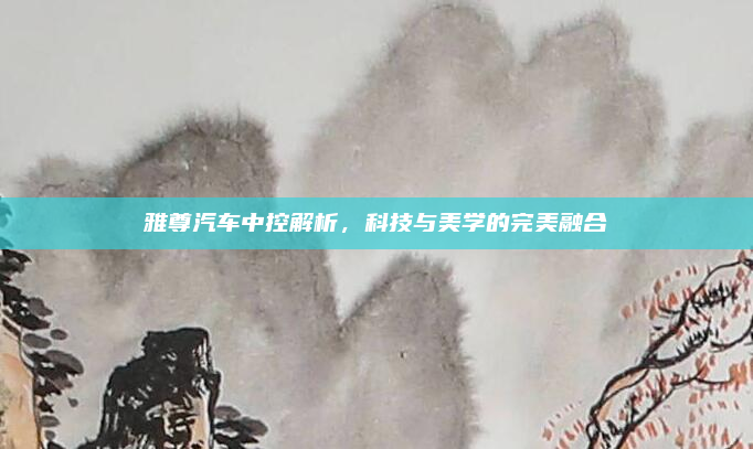 雅尊汽车中控解析，科技与美学的完美融合