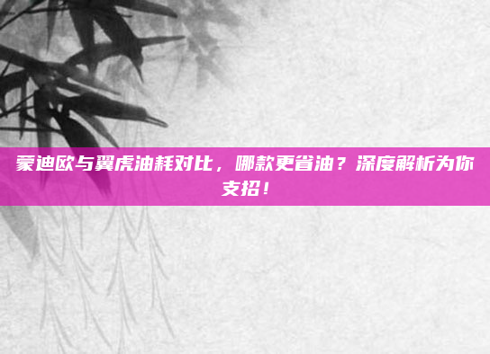 蒙迪欧与翼虎油耗对比，哪款更省油？深度解析为你支招！