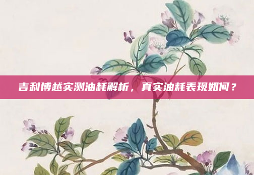 吉利博越实测油耗解析，真实油耗表现如何？