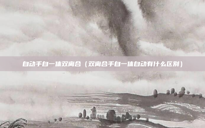 自动手自一体双离合(双离合手自一体自动有什么区别)