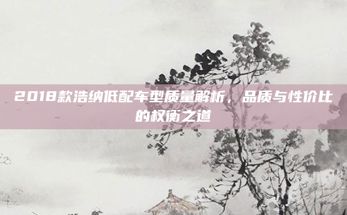 2018款浩纳低配车型质量解析，品质与性价比的权衡之道