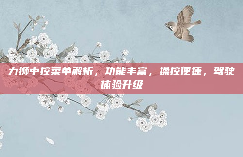 力狮中控菜单解析，功能丰富，操控便捷，驾驶体验升级