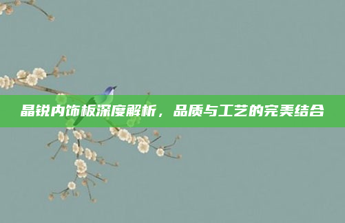 晶锐内饰板深度解析，品质与工艺的完美结合