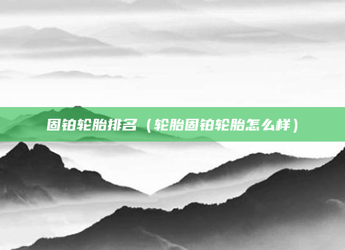 固铂轮胎排名（轮胎固铂轮胎怎么样）