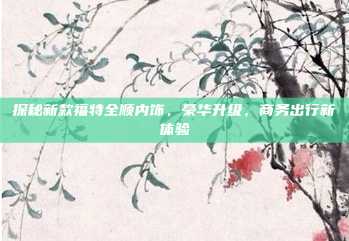 探秘新款福特全顺内饰，豪华升级，商务出行新体验
