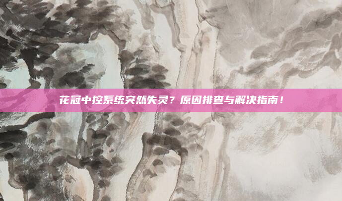 花冠中控系统突然失灵？原因排查与解决指南！
