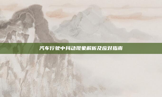 汽车行驶中抖动现象解析及应对指南