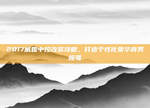 2017威霆中控改装攻略，打造个性化豪华商务座驾