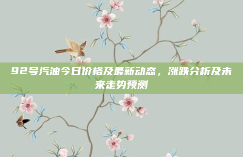 92号汽油今日价格及最新动态，涨跌分析及未来走势预测