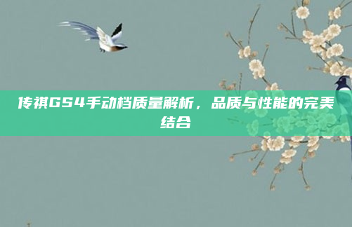 传祺GS4手动档质量解析，品质与性能的完美结合