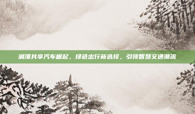 湘潭共享汽车崛起，绿色出行新选择，引领智慧交通潮流