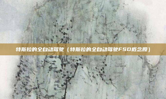 特斯拉的全自动驾驶(特斯拉的全自动驾驶FSD概念股)