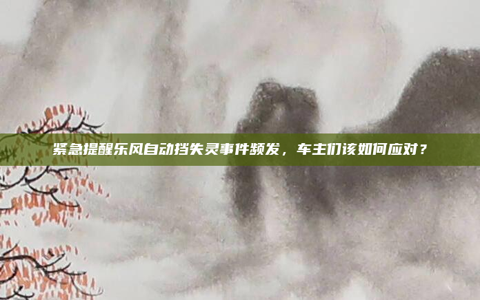 紧急提醒乐风自动挡失灵事件频发，车主们该如何应对？