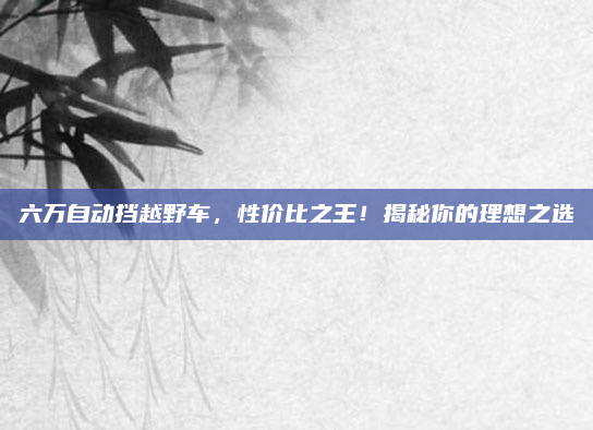 六万自动挡越野车，性价比之王！揭秘你的理想之选