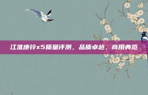 江淮康铃x5质量评测，品质卓越，商用典范
