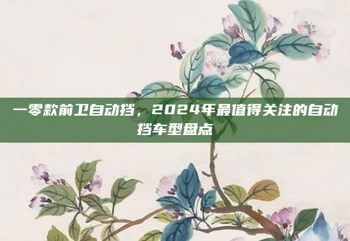 一零款前卫自动挡,2024年最值得关注的自动挡车型盘点