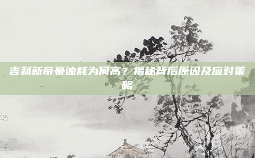 吉利新帝豪油耗为何高？揭秘背后原因及应对策略