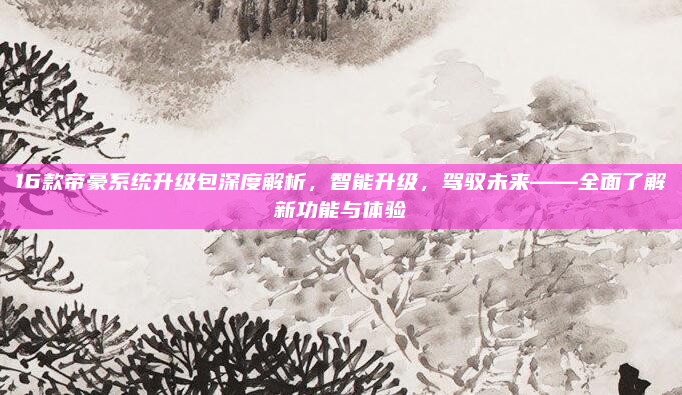 16款帝豪系统升级包深度解析，智能升级，驾驭未来——全面了解新功能与体验